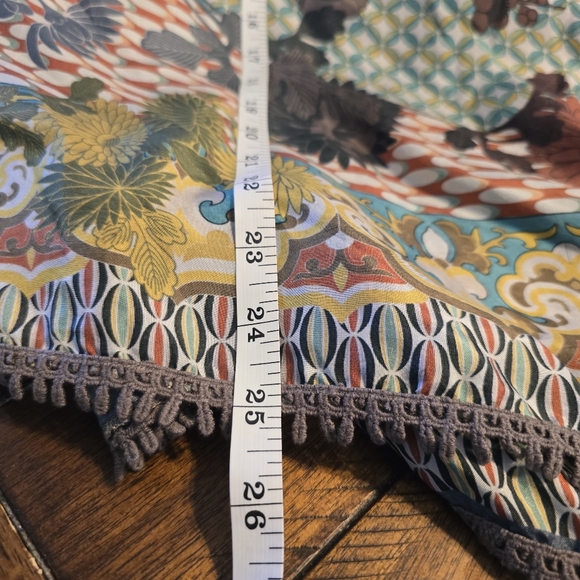 Johnny Was Silk Boho Floral Tunic Dolman Sleeve Size M - Picture 9 of 9